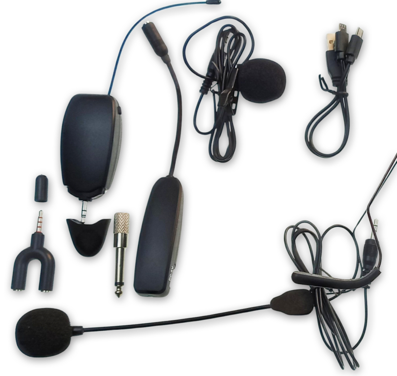 Trådløs Lavalier + Headset Mikrofon 40m