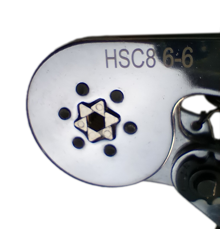 Nærbillede af hecagonal krympeprincip