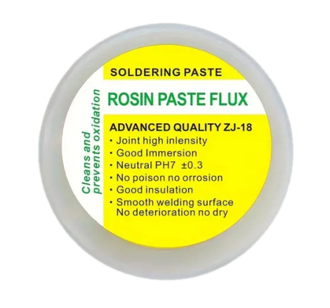 Loddepasta, flus eller flux til lodning af elektronik.