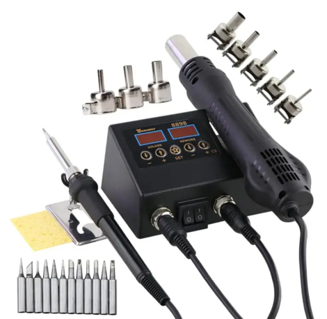 Loddestation 2-i-1 med komplet tilbehør