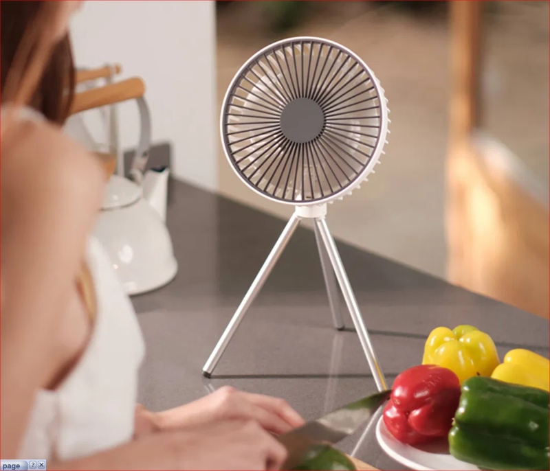 Genopladelig ventilator, på skrivebordet