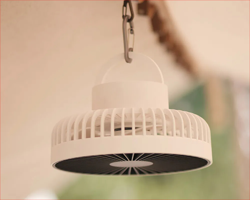 Genopladelig ventilator, til camping