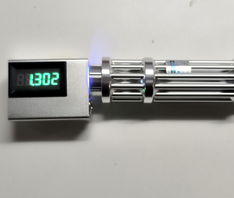 Blå laser effektmåling 1302 mW