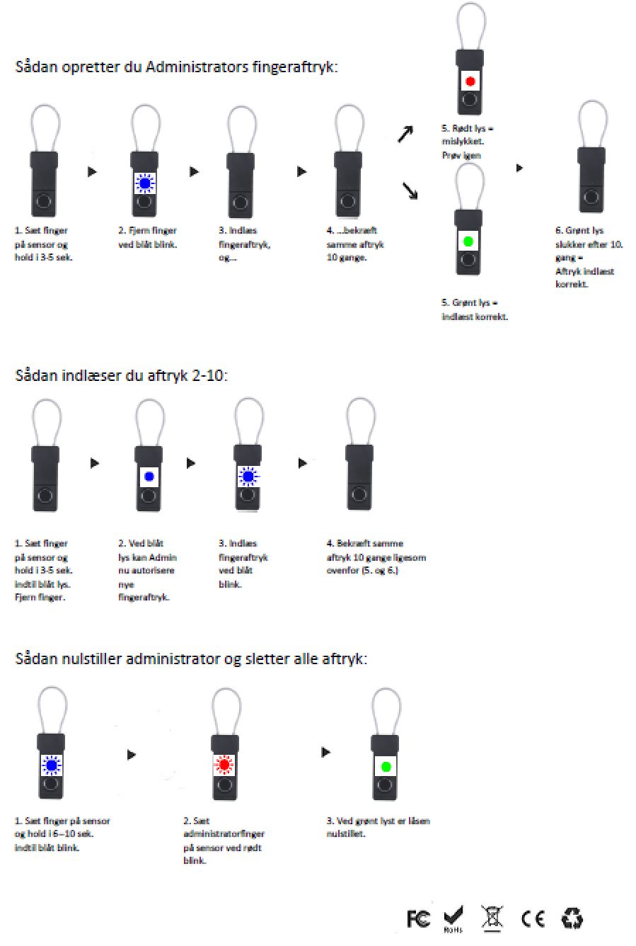 Biometrisk lås vejledning